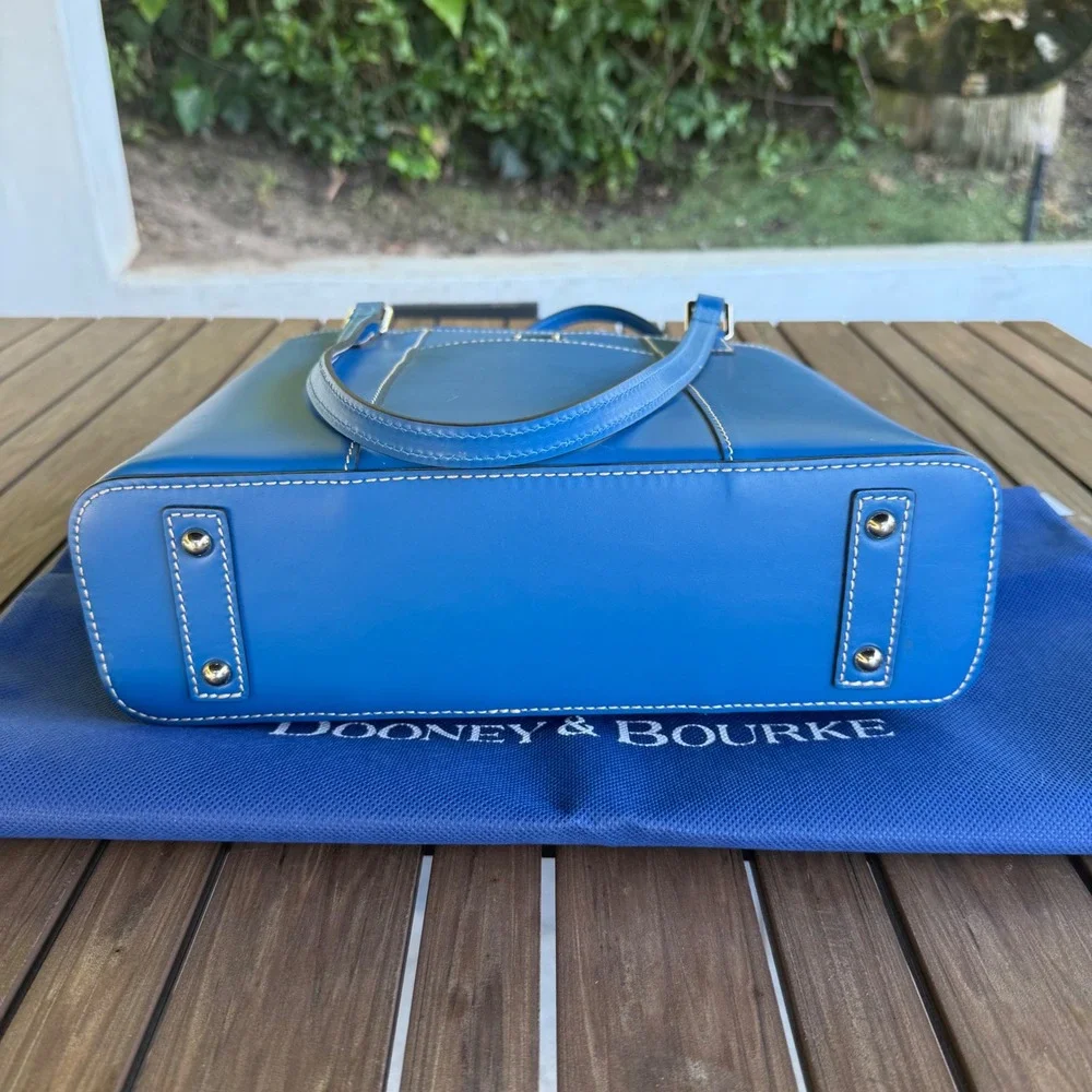 Dooney & Bourke Small Lexington Shopper Tote Blue Leather Bag BQUNC2342 BUBU - Picture 6 of 12